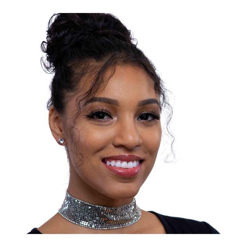 Dazzling elegance rhinestone choker and earrings (2 colors) Necklace Fearless Accessories Silver 