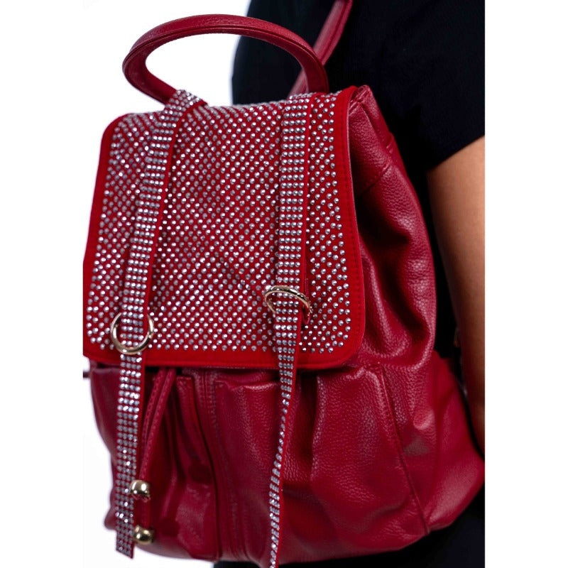 Glam Noir Rhinestone Backpack Backpack Fearless Accessories Red