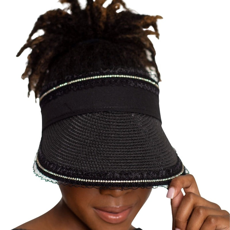 Throwing Shade Rhinestone Sun Visor (3 Colors) HATS Fearless Accessories Black