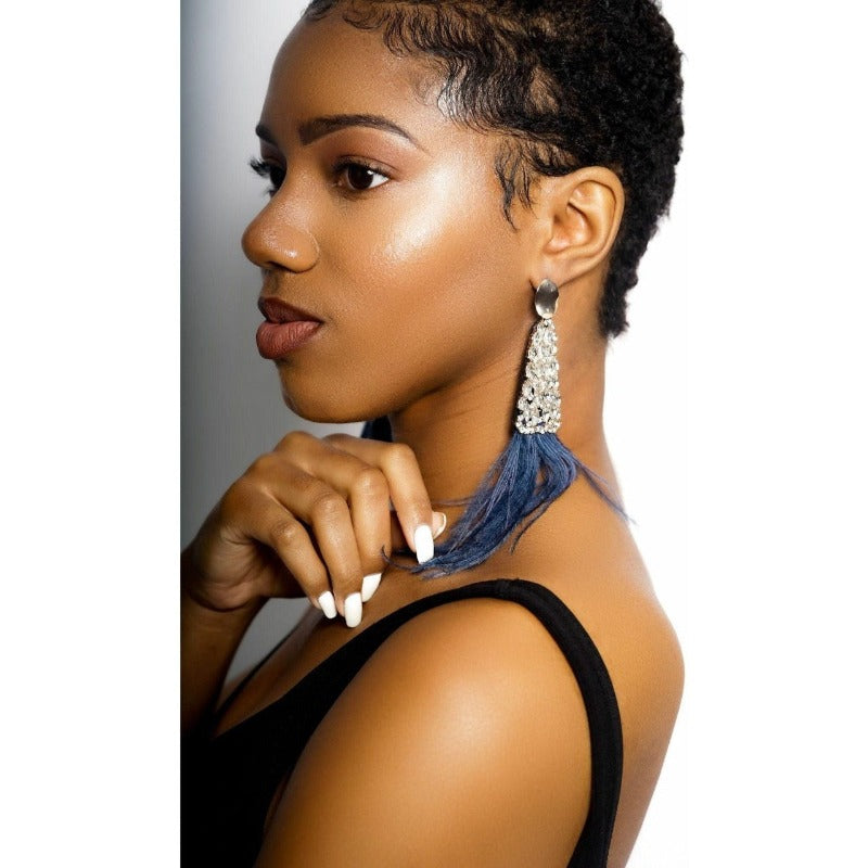 Adonna rhinestone feather earrings (3 Colors) Earrings Fearless Accessories