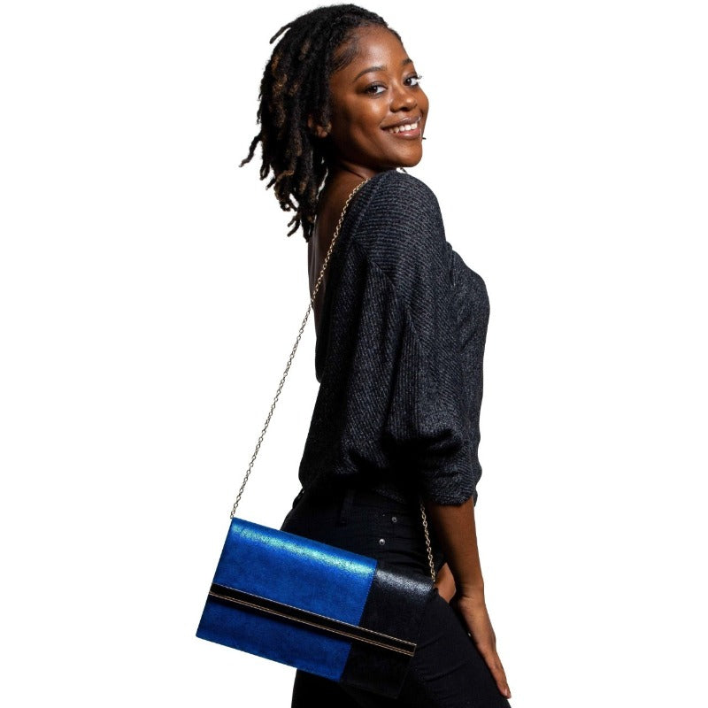 Aja blue and black bag Handbags Fearless Accessories 