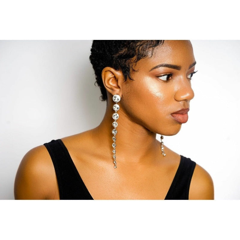 Akira long dangling crystal earrings Earrings Fearless Accessories
