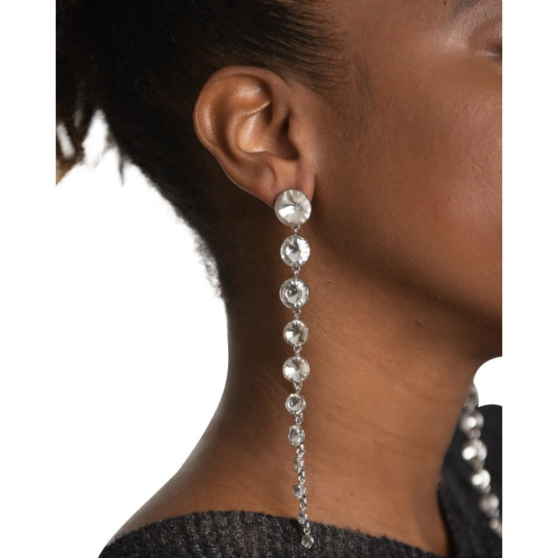 Akira long dangling crystal earrings Earrings Fearless Accessories 