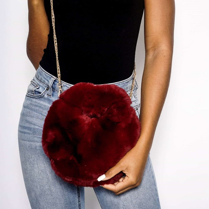 Alani faux fur bag (8 Colors) Handbags Fearless Accessories Burgandy 