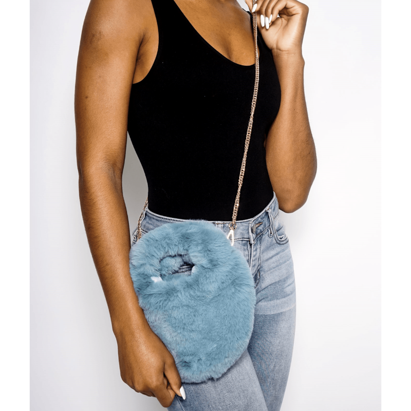 Alani faux fur bag (8 Colors) Handbags Fearless Accessories Light Blue