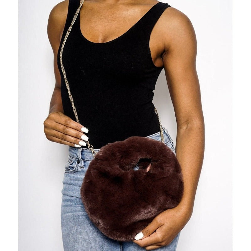 Alani faux fur bag (8 Colors) Handbags Fearless Accessories Brown