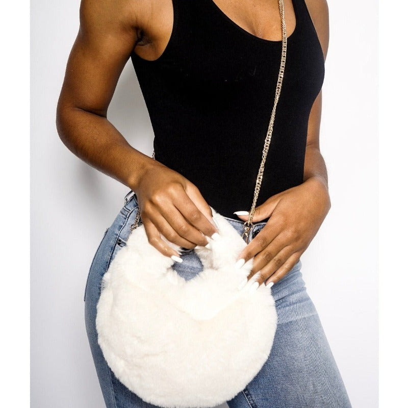 Alani faux fur bag (8 Colors) Handbags Fearless Accessories Cream