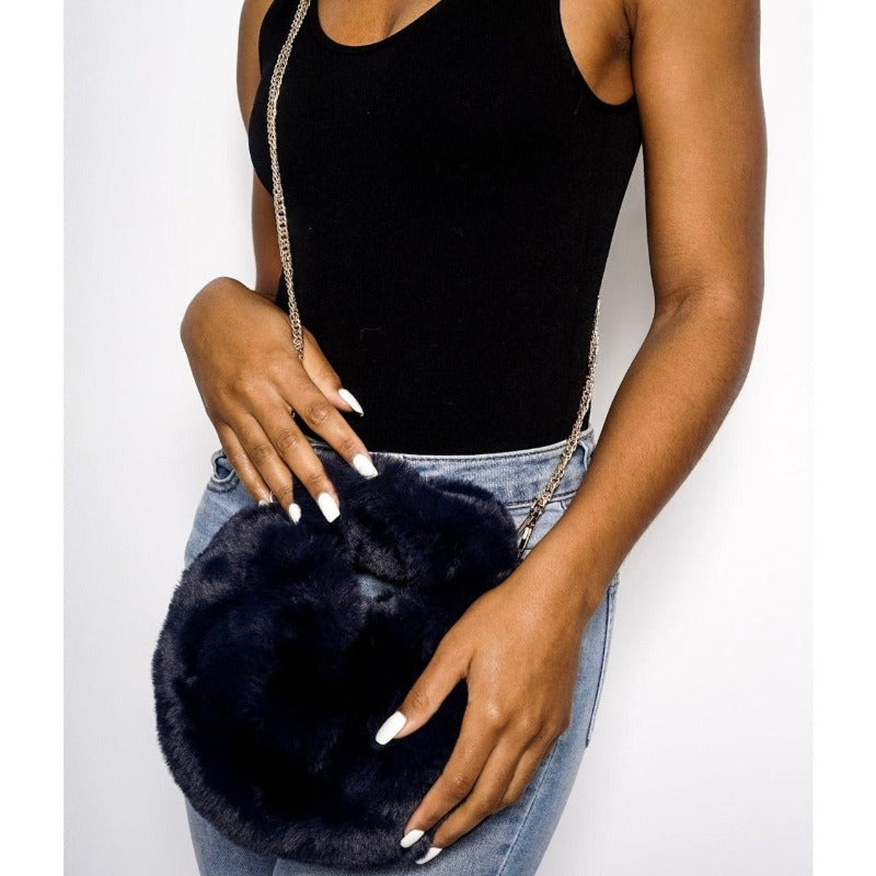 Alani faux fur bag (8 Colors) Handbags Fearless Accessories Blue