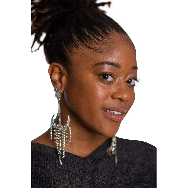 Anchored rhinestone chandelier earrings Earrings Fearless Accessories