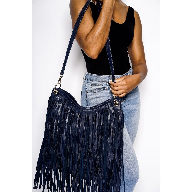Aniyah fringe handbag (3 Colors) Handbags Fearless Accessories Blue