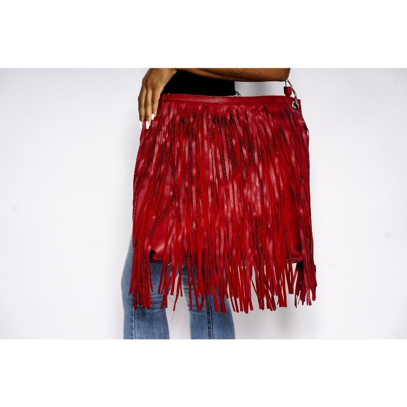 Aniyah fringe handbag (3 Colors) Handbags Fearless Accessories Red