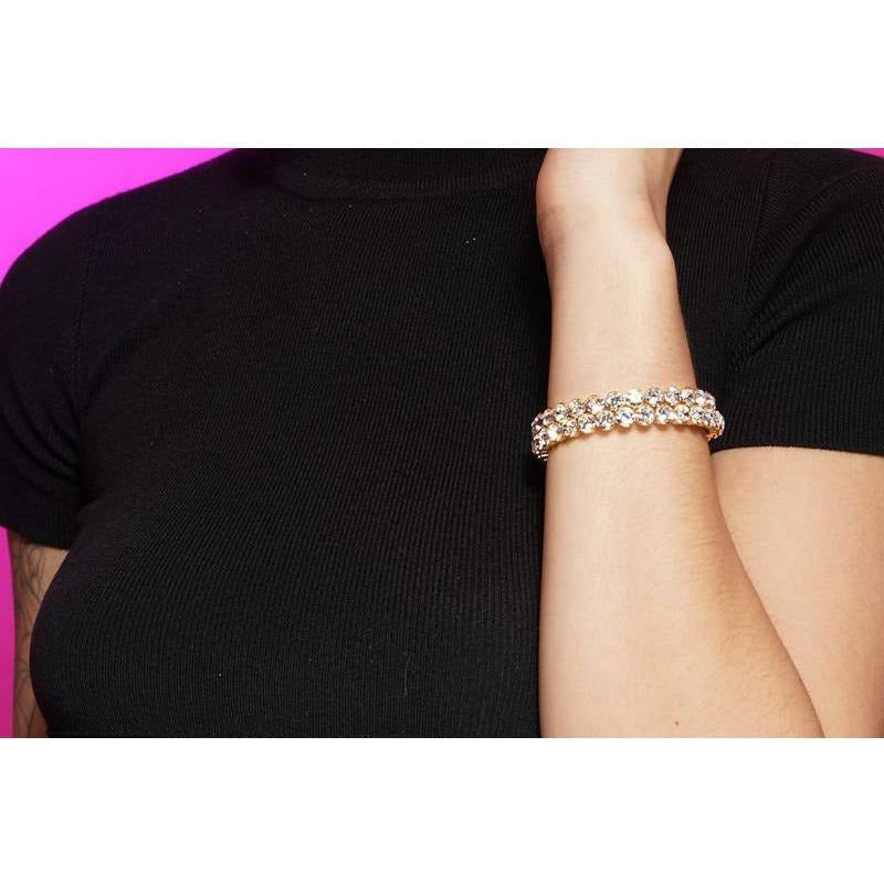 Amina Double Row Gold Bling Wrap Bracelet Bracelet Fearless Accessories