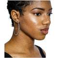 Blu Rhinestone Hoop Earrings