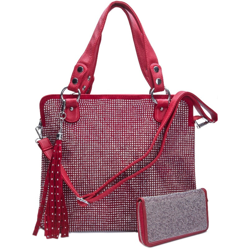 Born to stunt rhinestone bag and wallet Fearless Accessories