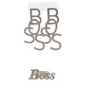Boss drop down rhinestone earrings and boss rhinestone stretch band ring set (2 colors)