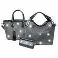 Chrissy rhinestone bag, tote and wallet set