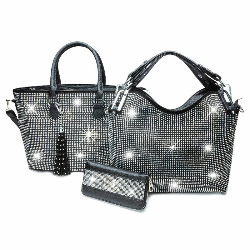 Chrissy rhinestone bag, tote and wallet set Fearless Accessories 