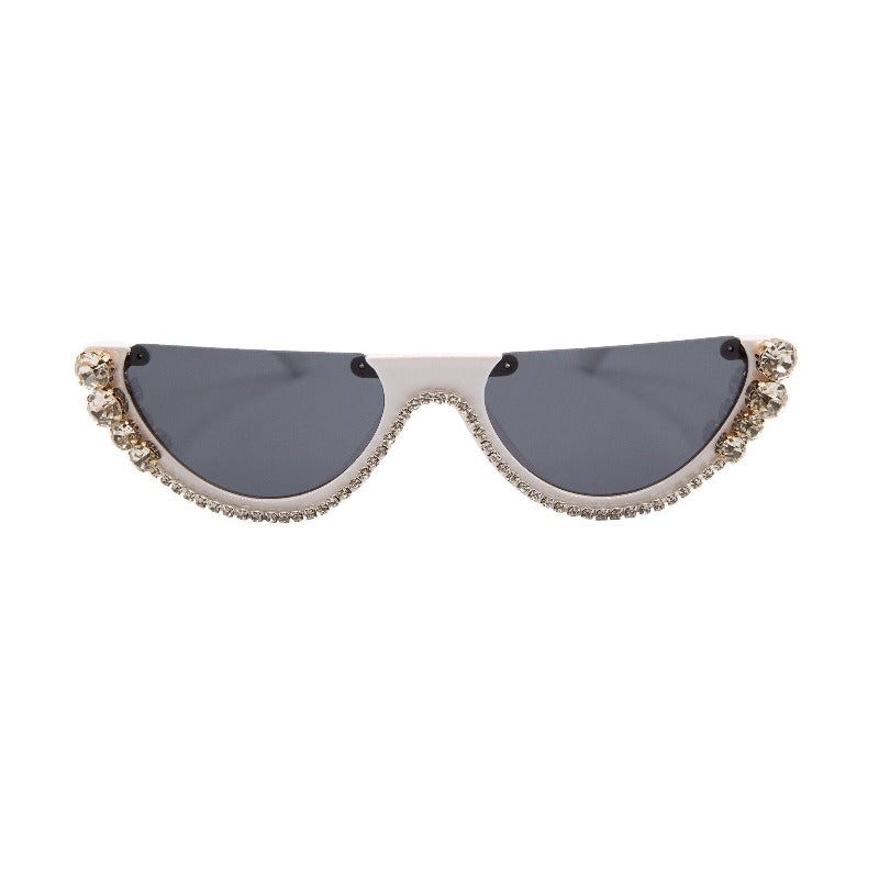 Corrin bling half frame sunnies (4 Colors) Sunglasses Fearless Accessories White