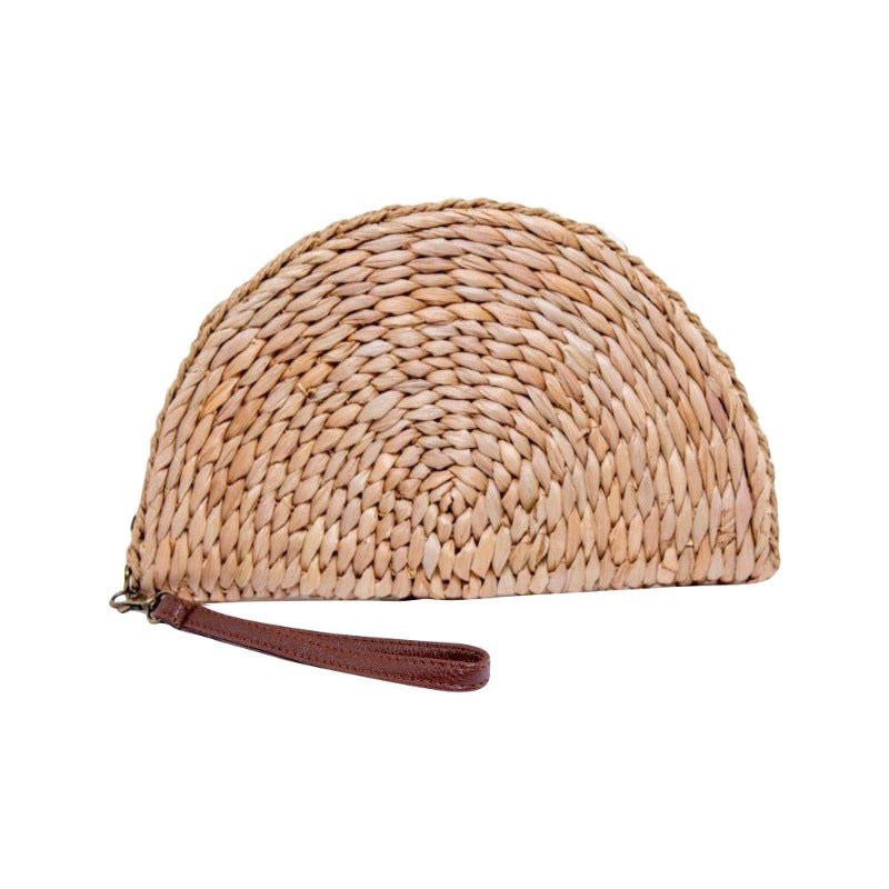 Costa Rica Half Moon Straw Wristlet Handbags Fearless Accessories