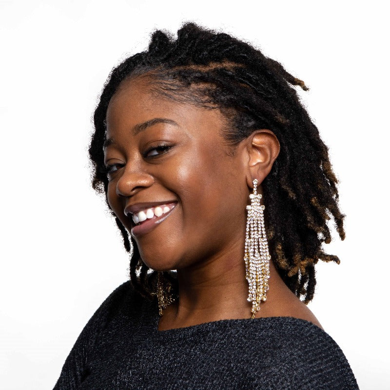 Day and night rhinestone earrings Earrings Fearless Accessories