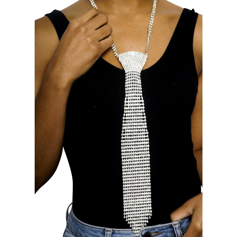 Destiny rhinestone necktie (2 colors) Necklace Fearless Accessories