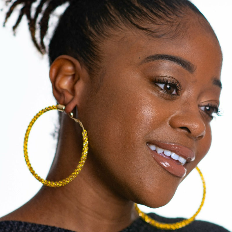 Empress rhinestone hoop earrings Earrings Fearless Accessories 