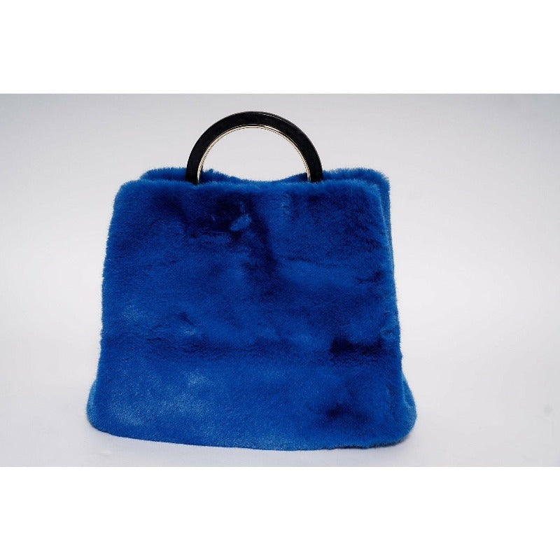 Faux fur bucket handbag Handbags Fearless Accessories