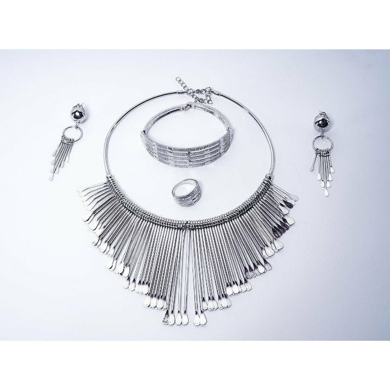 Four Reasons Necklace, Earrings, Bracelet and Ring Set (2 Colors) Necklace Fearless Accessories