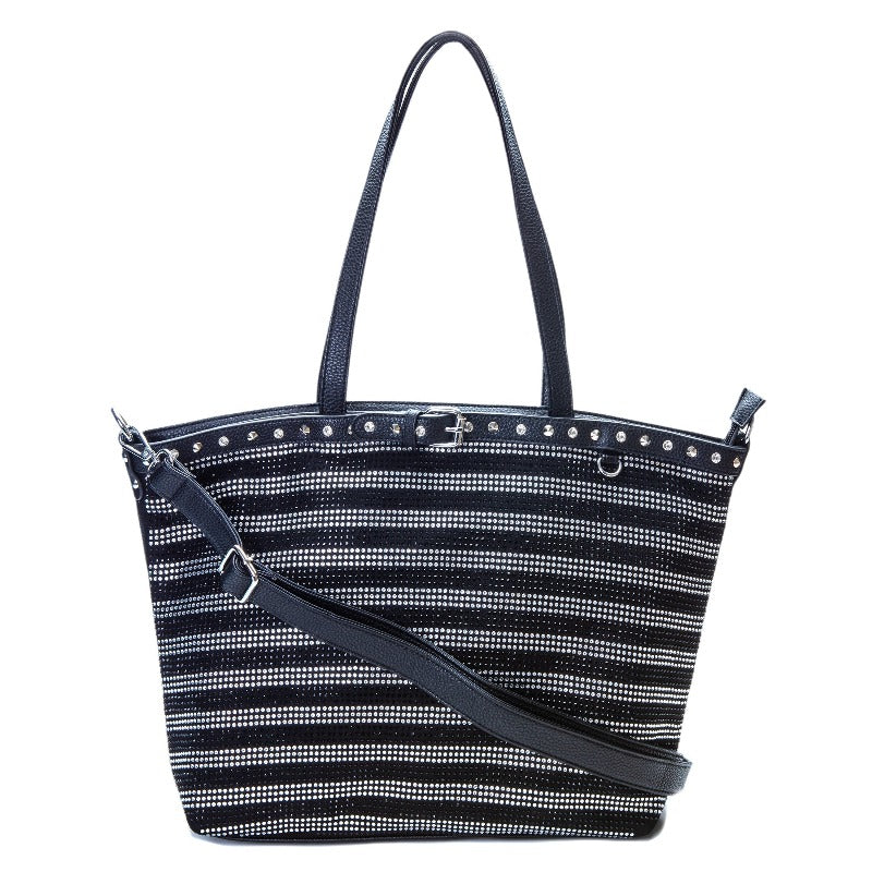 Get Into It Rhinestone Tote (3 colors) Fearless Accessories Black