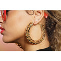 Zaida Large Gold Chainlink Hoop Earrings