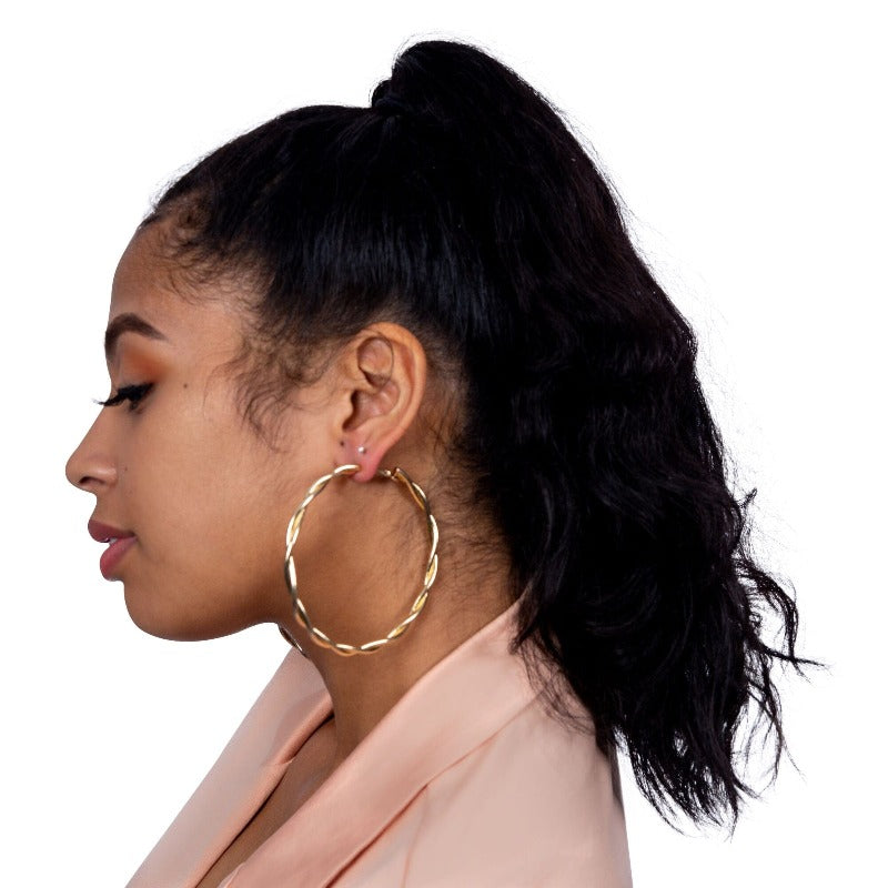Hot girl braided hoop earrings Earrings Fearless Accessories 