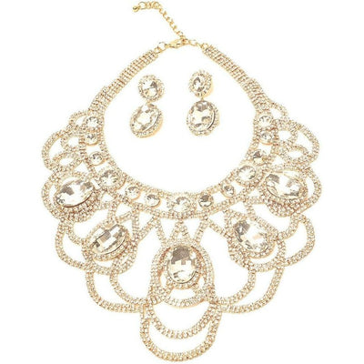 Kori Rhinestone Statement Necklace And Dangling Earring Set Necklace Fearless Accessories