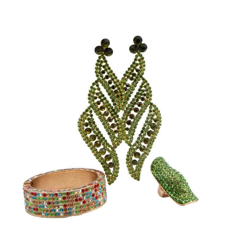 lavish rhinestone earrings bracelet and ring set stocking stuffers Fearless Accessories