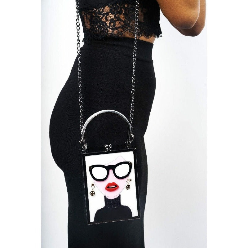 Leah Woman Face Handbag Handbags Fearless Accessories White