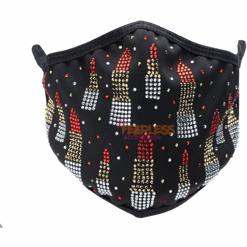 Lips are sealed rhinestone mask face covering Fearless Accessories 