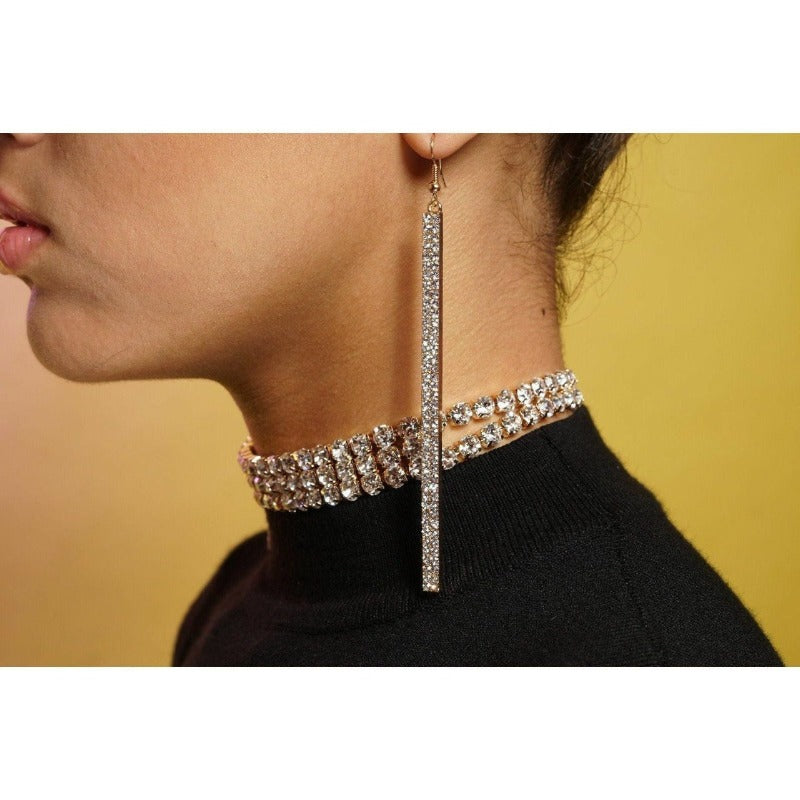 Alexis Dangle Drop Rhinestone Earrings Earrings Fearless Accessories