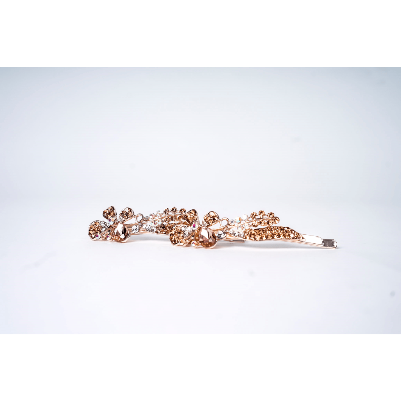 Madison rhinestone flower hair clips (pair) - (3 Colors) Hair Accessories Fearless Accessories Clear