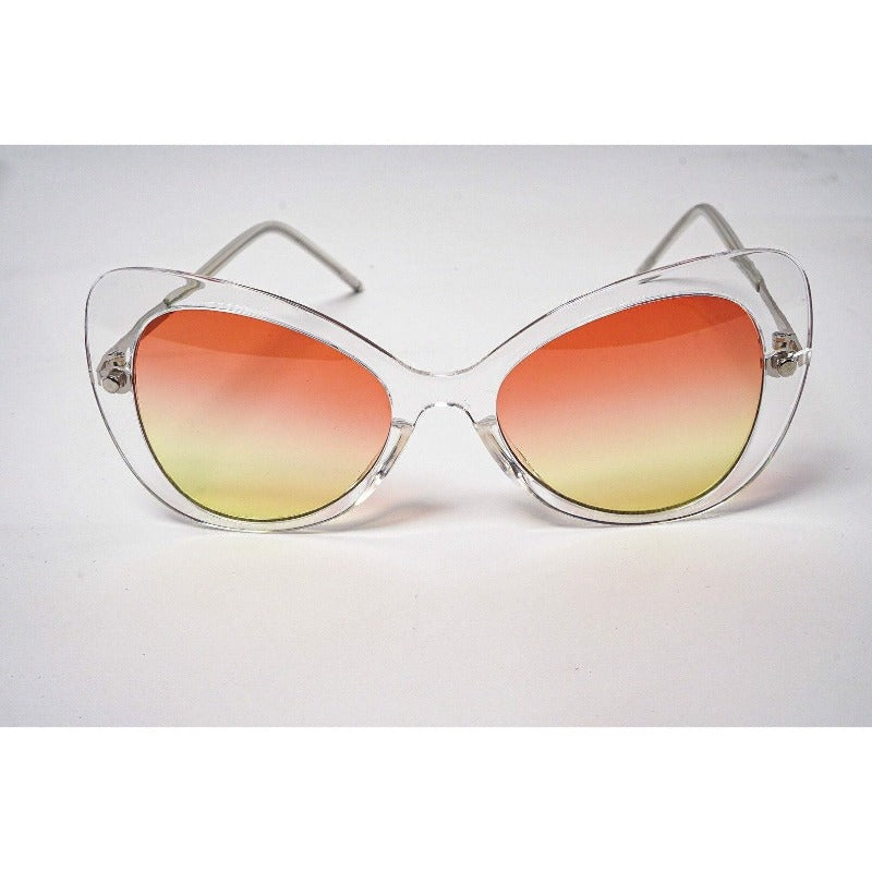 Mariah Clear Frame Sunglasses (5 Colors) Sunglasses Fearless Accessories Orange and yellow