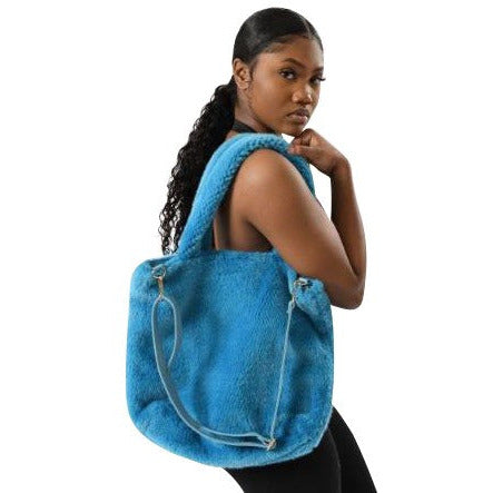 Mimi twisted handle faux fur bag (2 Colors) Handbags Fearless Accessories