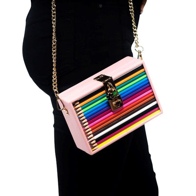 Pink pencil case bag Handbags Fearless Accessories