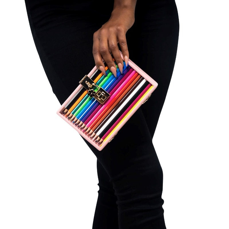 Pink pencil case bag Handbags Fearless Accessories