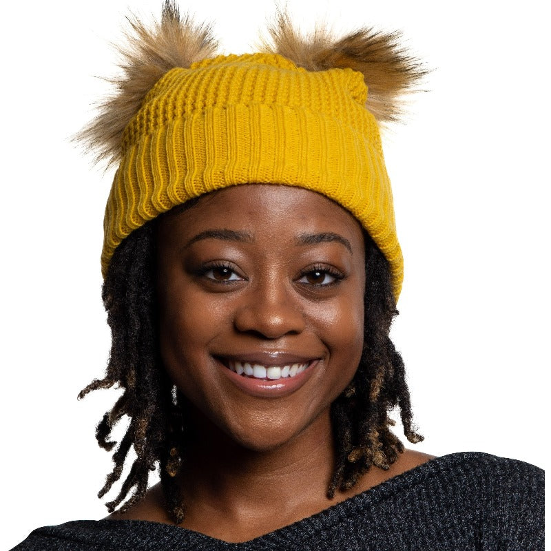 Priya double pom pom beanie (2 Colors) HATS Fearless Accessories 