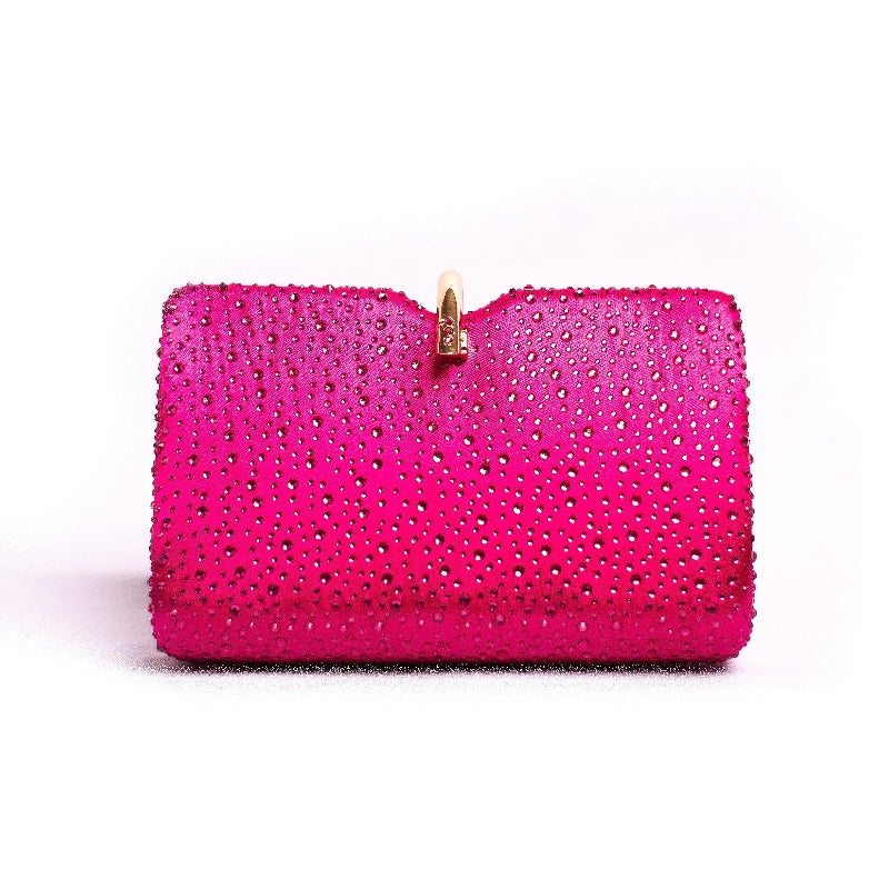 Rani Rhinestone Clutch (4 Colors) Handbags Fearless Accessories Fuchsia