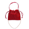 Redbone rhinestone drawstring handbag