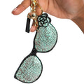 Rhinestone sunglasses keychain
