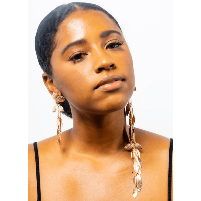 Sade leaf earrings (Gold) Earrings Fearless Accessories Gold 