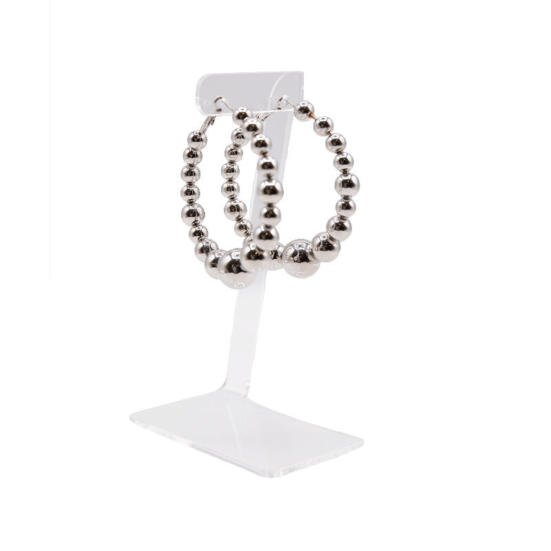 Say So Silver Ball Hoop Earrings Earrings Fearless Accessories