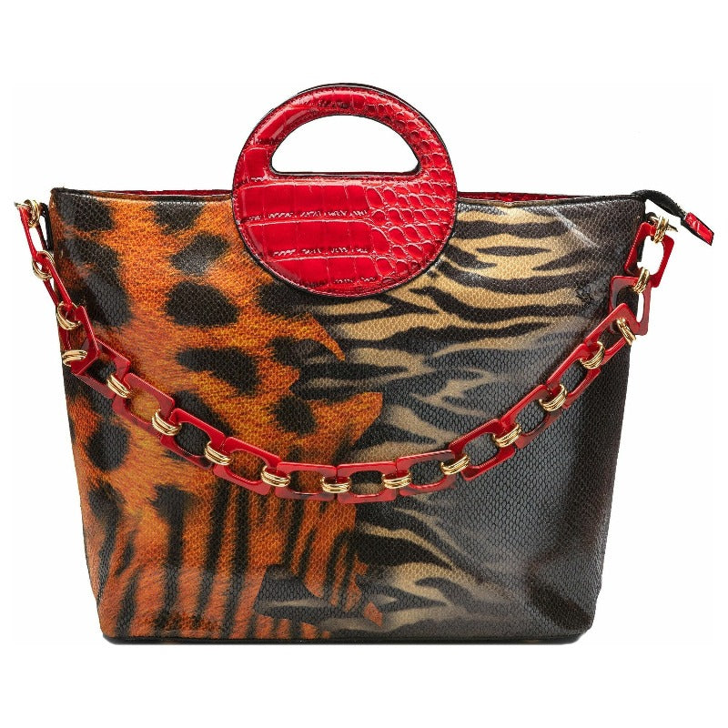 Serenity cheetah and leopard handbag﻿ - extra large Handbags Fearless Accessories 