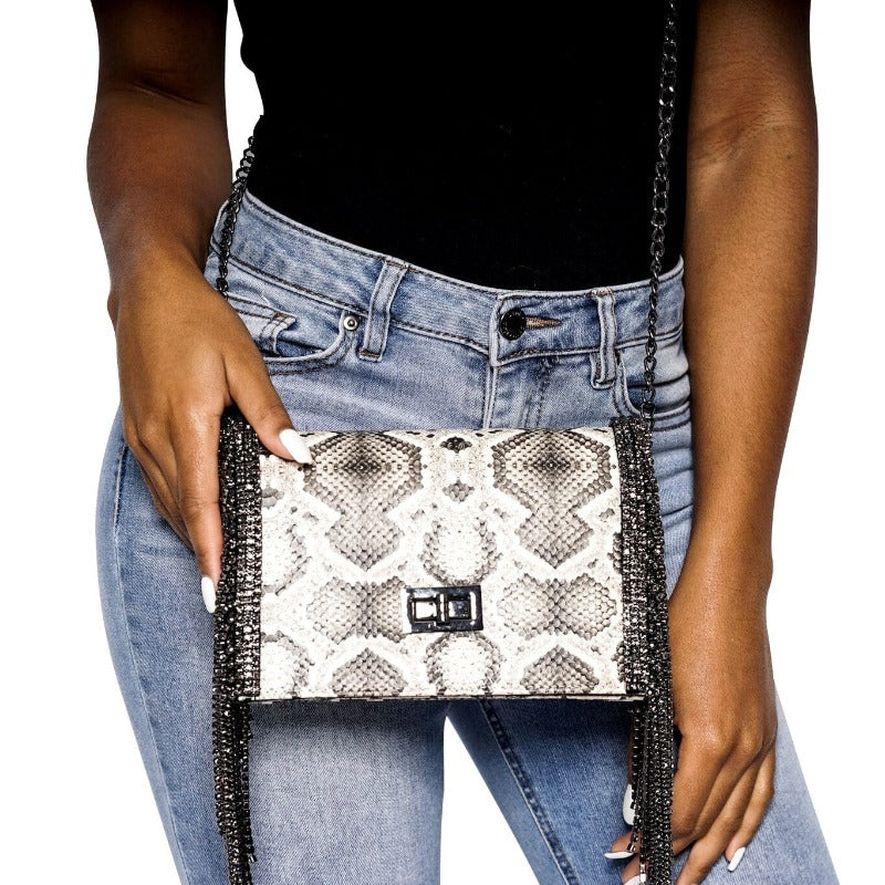 Shay rhinestone chain link bag Handbags Fearless Accessories