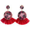 Skies rhinestone fringe earrings (2 Colors) Earrings Fearless Accessories Red
